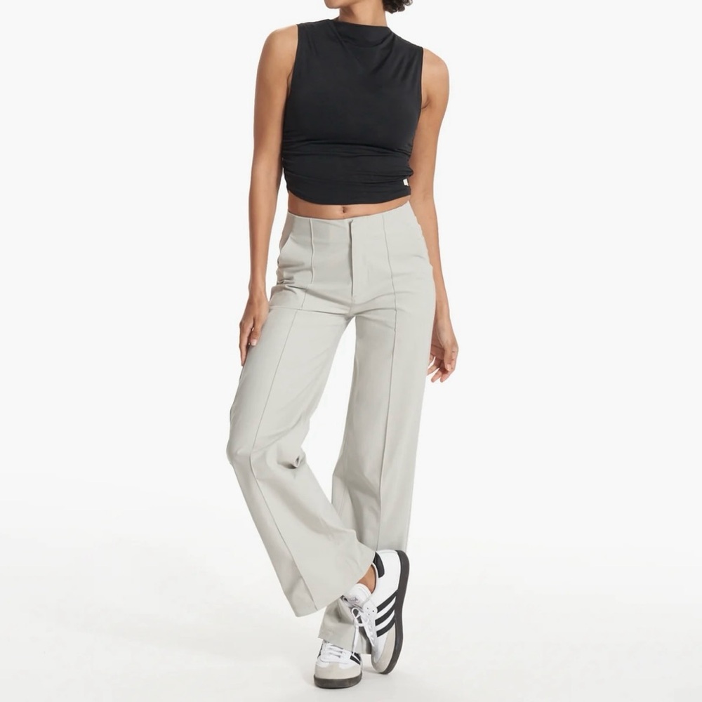vuori meta wide leg pants grey
